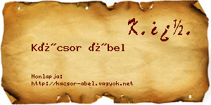 Kácsor Ábel névjegykártya